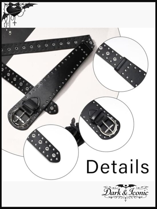 Vintage Punk Leather Waist Belt - Wide Cinch Buckle main image 5